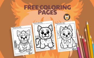 Yorkie Terrier adult coloring book banner