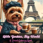Little Yorkies, Big World: A Travel Coloring Book: Travel the world, one Yorkie at a time! (Book Cover)