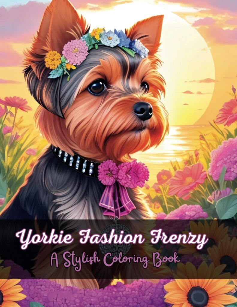 Yorkie Fashion Frenzy coloring book cover