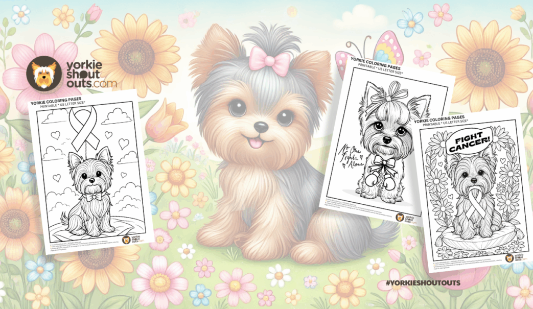 YorkieShoutouts cancer awareness coloring page banner